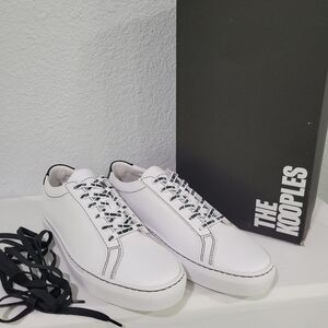 New! The Kooples Men Low Sneakers White Leather Mens Size 8 /Women 9.5